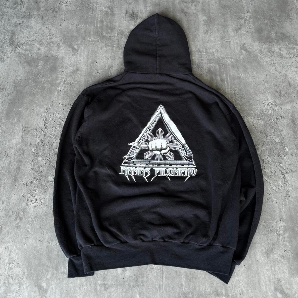 Vintage Y2K MMA UFC Affliction Style Grunge Opium Black Graphic Hoodie